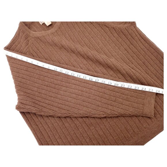 Duluth Trading Sweater Mens Pullover XL Brown Lambs Wool Cable Knit Crewneck - Picture 12 of 12